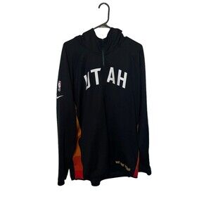Utah Jazz Sweatshirt Mens XXL Black Nike Therma Flex Showtime On Court Hoodie